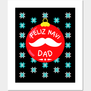 Feliz Navi Dad Red Christmas Ornament Design Posters and Art